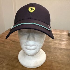 Ferrari Black Cap with Tricolor Piping and Shield PERSONALIZED